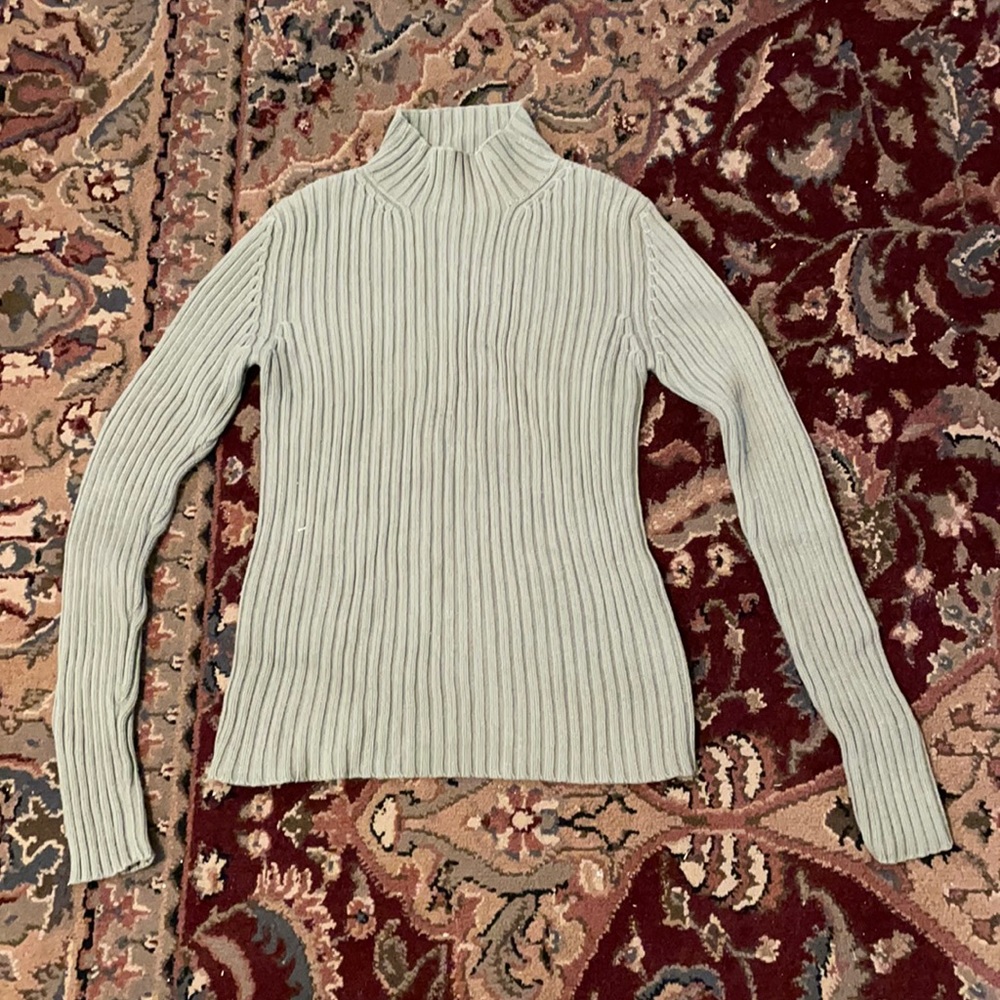 Dark green turtle neck